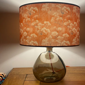 Terracotta Cow Parsley Floral Velvet Lampshade