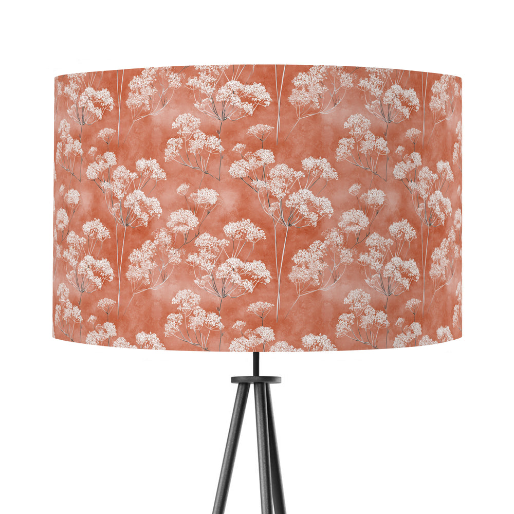 Terracotta Cow Parsley Floral Velvet Lampshade