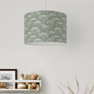 Sage Green Cow Parsley Floral Velvet Lampshade