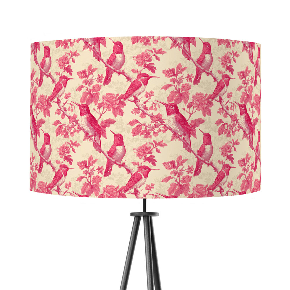 Pink Bird Velvet Lampshade