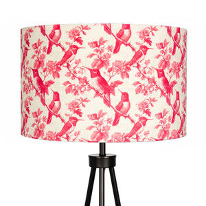 Pink Bird Velvet Lampshade