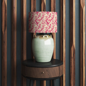 Pink Bird Velvet Lampshade