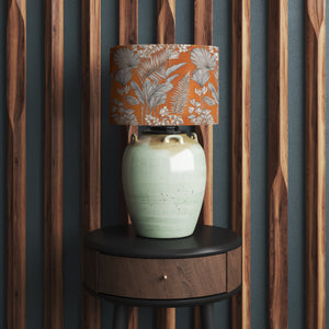 Mandarin Orange Tropical Floral Velvet Lampshade