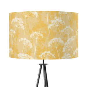 Pale Yellow Cow Parsley Floral Velvet Lampshade