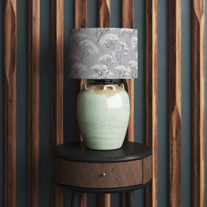 Grey Cow Parsley Floral Velvet Lampshade
