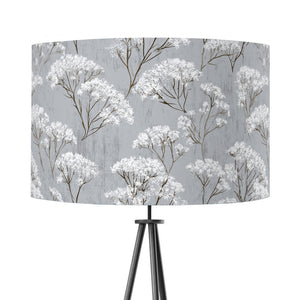 Grey Cow Parsley Floral Velvet Lampshade