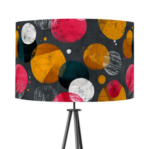 Bright Abstract Circles Mid Century Style Velvet Lampshade