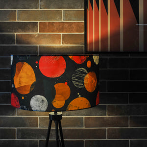 Bright Abstract Circles Mid Century Style Velvet Lampshade