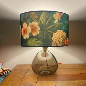 Green Tropical Floral Velvet Lampshade