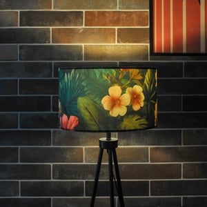 Green Tropical Floral Velvet Lampshade