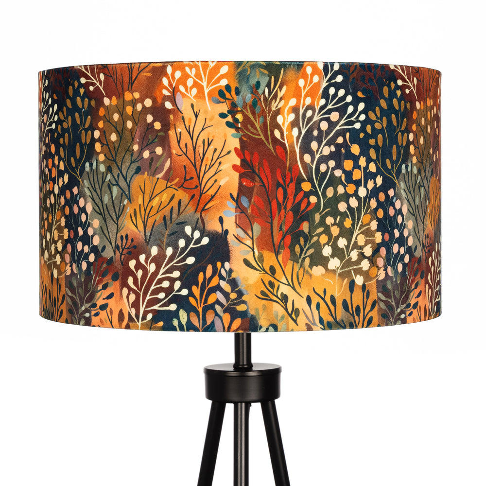 Autumn Leaves Trees Velvet Lampshade