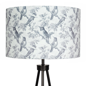 Grey Bird Velvet Lampshade