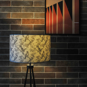 Grey Bird Velvet Lampshade