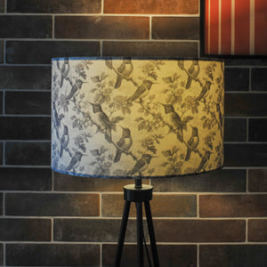 Grey Bird Velvet Lampshade