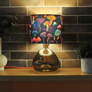 Neon Mushrooms Velvet Lampshade