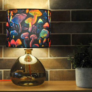 Neon Mushrooms Velvet Lampshade