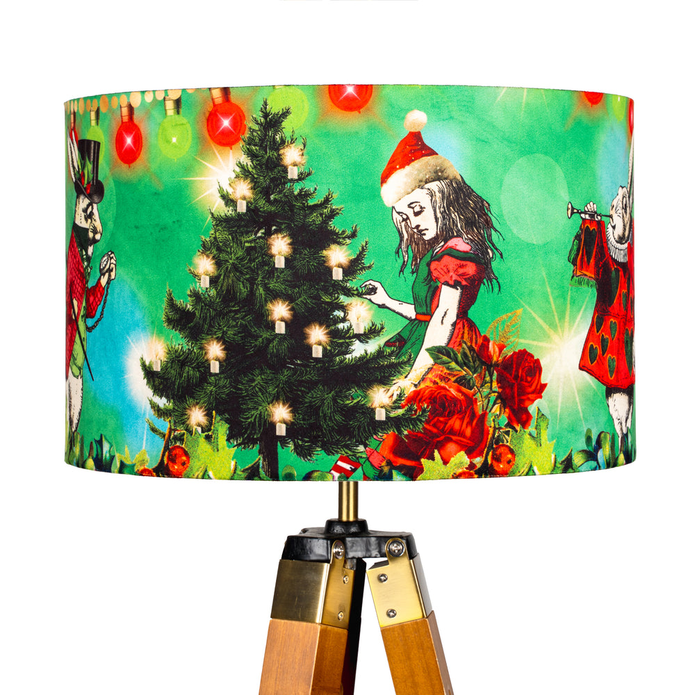 Alice in Wonderland Christmas Lampshade - Green