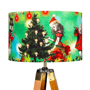 Alice in Wonderland Christmas Lampshade - Green