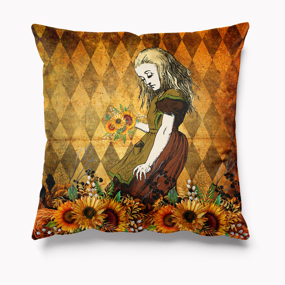 
            
                Load image into Gallery viewer, Outdoor Garden Cushion - Alice in Wonderland Sunflower Alice
            
        