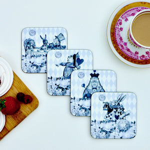 Alice in Wonderland Coasters - Grey