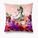 Alice in Wonderland Blush Pink Velvet Cushion, Scatter Cushion, Sofa Cushion, Soft Furnishings