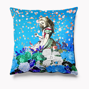 
            
                Load image into Gallery viewer, Alice in Wonderland Brights Collection - Blue Velvet Cushion
            
        