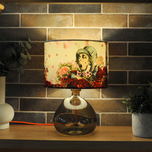Alice in Wonderland Velvet Lampshade - Burgundy - Floral