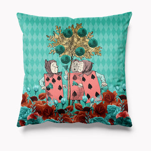 Outdoor Garden Cushion - Alice in Wonderland Turquise - Card Men