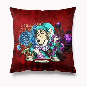 Outdoor Garden Cushion - Alice in Wonderland - Dark Alice Mad Hatter