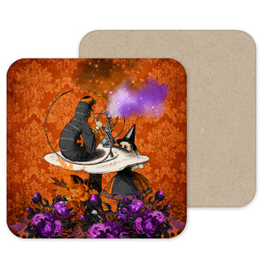 Halloween Alice in Wonderland Caterpilar Orange Coaster