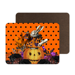 Alice in Wonderland Large Placemat - Orange White Rabbit 23cm x 32cm