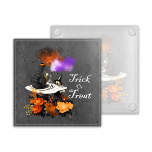 Alice in Wonderland Halloween Trick or Treat Glass Coaster