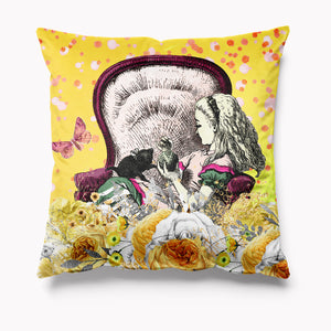 Outdoor Garden Cushion - Alice in Wonderland Yellow Chair