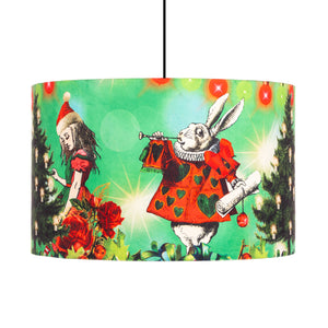 Alice in Wonderland Christmas Lampshade - Green