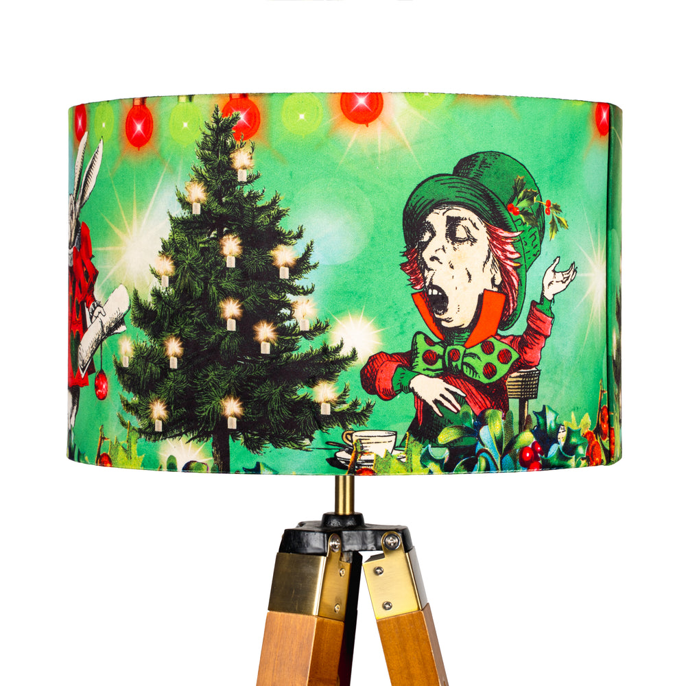 Alice in Wonderland Christmas Lampshade - Green