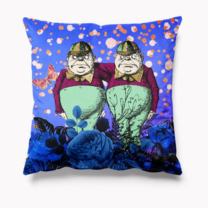 Outdoor Garden Cushion - Alice in Wonderland Blue Tweedle Dum Tweedle Dee