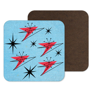Mid Century Modern Blue Atomic Style Coster, Mid Century Modern Coffee Table Coasters