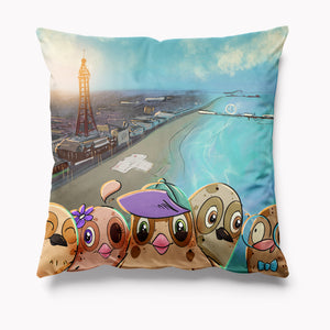 Seagulls Don't Eat Sorbet Velvet Cushion - Tower