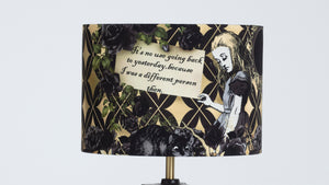 *OVERSTOCK* Alice in Wonderland Black and Gold 30cm Lampshade - Table/Floor Lamp