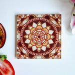 Mid Century Modern Coaster - In Brown and Oranges - Coffee Table Retro