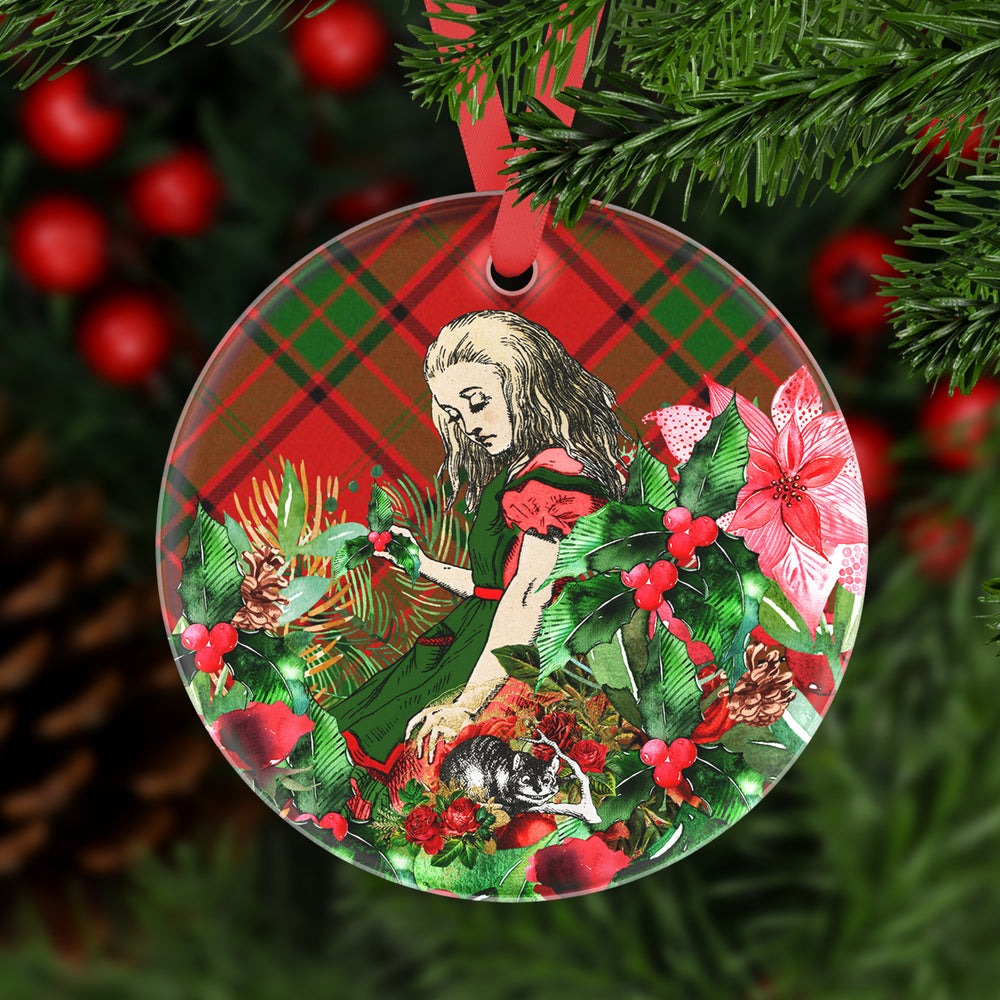 Alice in Wonderland Glass Christmas Decoration