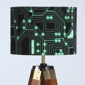 Geek Chic, Circuit Board Lampshade, Green and Black