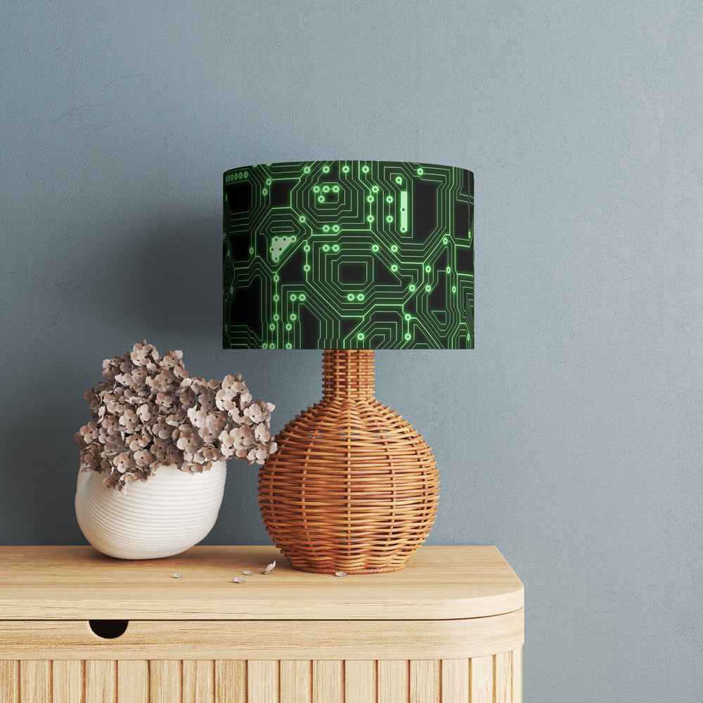 Black and green unusual lampshade for table lamp, lamp shade for bedside lamp, unusual design