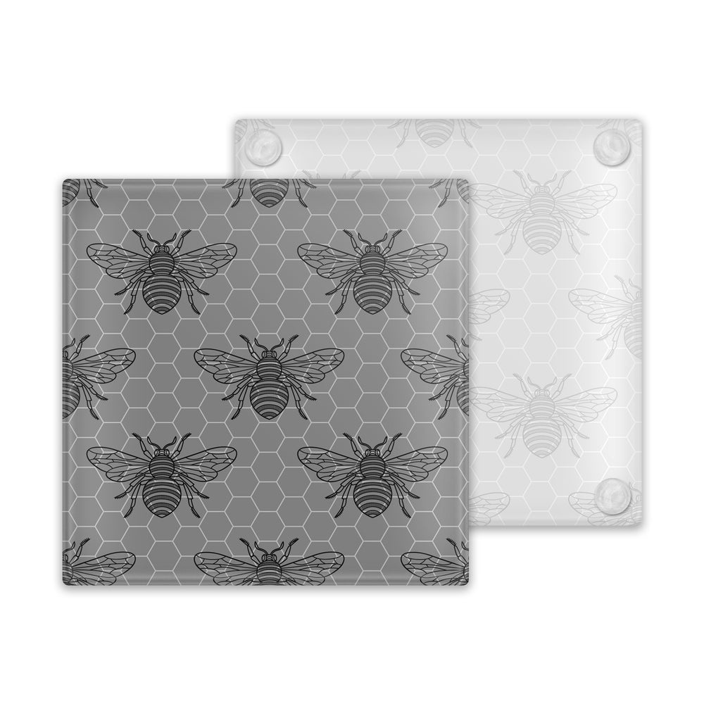 *Overstock* Grey Small Bee Glass Coaster