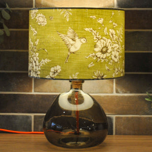 Olive Sage Green Bird Finch Lampshade