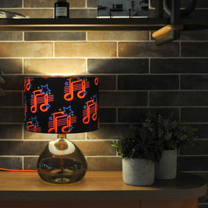 Music Retro Velvet Lampshade - Neon Music Notes
