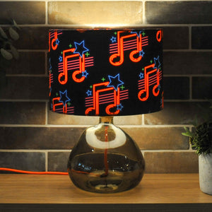 Music Retro Velvet Lampshade - Neon Music Notes