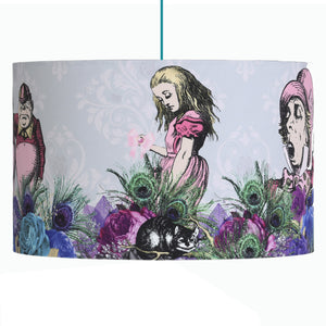 *OVERSTOCK* Alice in Wonderland 25cm Mardi Gras Velvet Lampshade - CEILING FITTING