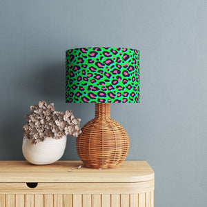 Neon Green Animal Print Velvet Lampshade