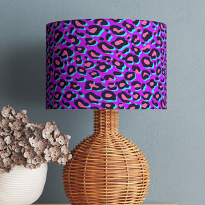 Neon Purple Animal Print Velvet Lampshade